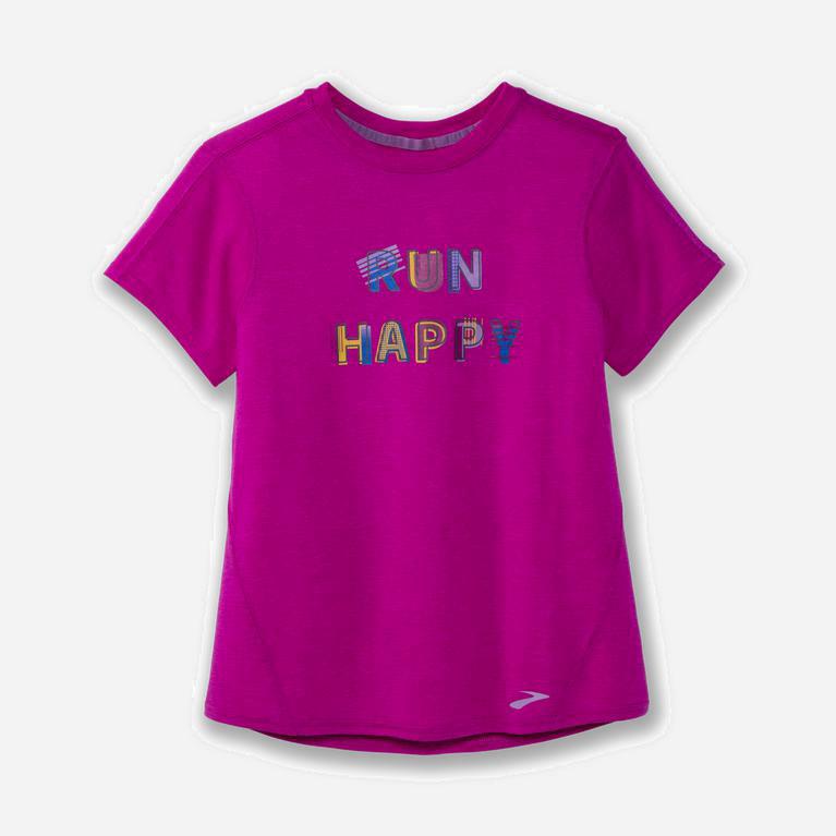 Brooks Distance Graphic Mujer Camisetas Manga Corta - Moradas/Magenta (3796URMZI)